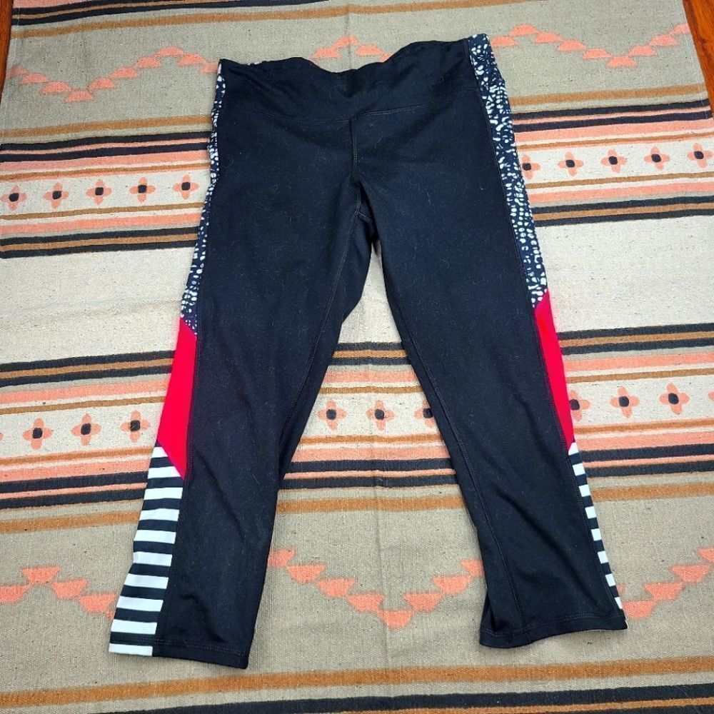 CHAMPION duoDRY Stretch Black White Yoga Athletic crossFIT Pants Women's Large